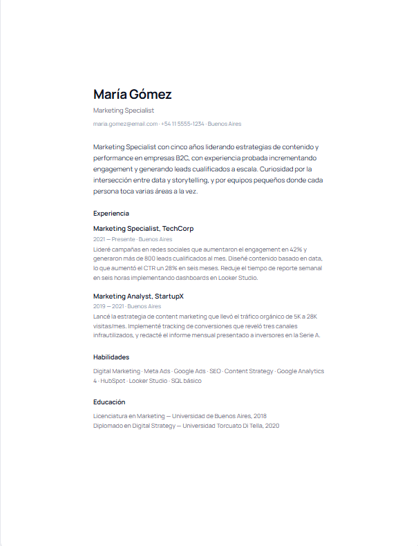 Template Minimalista